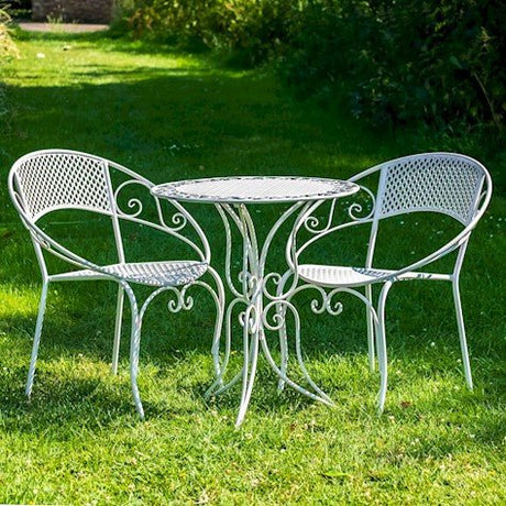 Aquitaine Garden Furniture Bistro Set - 2 Seater White & Red Quality Home Decor Garden & Outdoor Living and Gifts