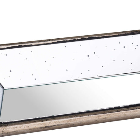 Astor Distressed Mirrored Display Tray With Wooden Detailing - Kitchen & Tableware UK Serving Trays - Decor Sanctuary UK curated collection of luxury home decor