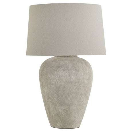 Athena Aged Stone Tall Table Lamp With Linen Shade Table & Desk Lamps - Decor Sanctuary UK curated collection of luxury home decor