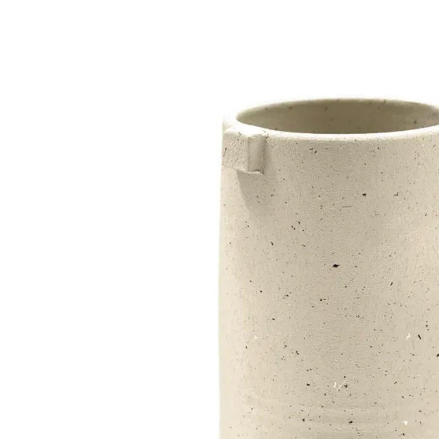 Aurora Terrazzo Minimalist Warm Oat Tall Cylinder Vase Quality Home Decor Garden & Outdoor Living and Gifts