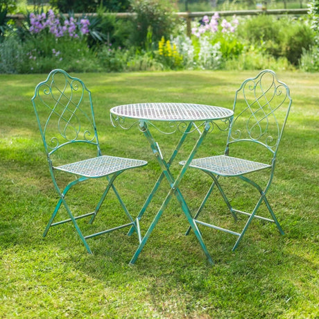 Avalon Garden Furniture Bistro Set - 2 Seater Green Antique Finish Quality Home Decor Garden & Outdoor Living and Gifts