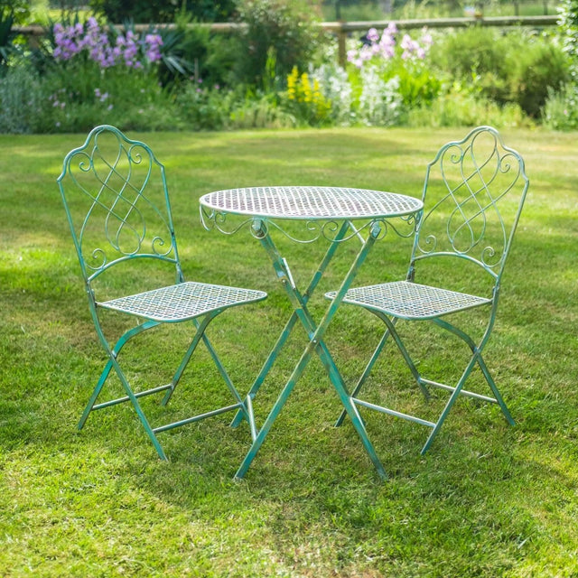 Avalon Garden Furniture Bistro Set - 2 Seater Green Antique Finish Quality Home Decor Garden & Outdoor Living and Gifts