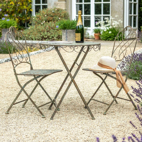 Avalon Garden Furniture Bistro Set - 2 Seater Green Rust Antique Finish Quality Home Decor Garden & Outdoor Living and Gifts