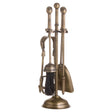 Antique Brass Ball - Topped Fireplace 4 Piece Companion Set Luxury Home Decor Garden & Outdoor And Gifts
