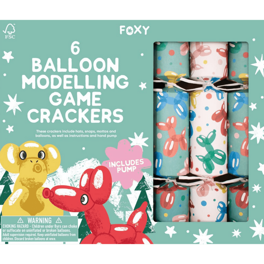 Balloon Modelling Kids Christmas Crackers – 12" Tray of 6 | Decor Sanctuary Quality Home Decor Garden & Outdoor Living and Gifts