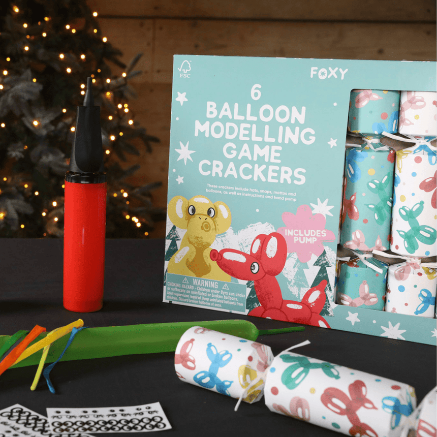 Balloon Modelling Kids Christmas Crackers – 12" Tray of 6 | Decor Sanctuary Quality Home Decor Garden & Outdoor Living and Gifts