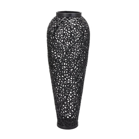 Black Cast Lattice Large Vase Luxury Home Decor Garden & Outdoor And Gifts