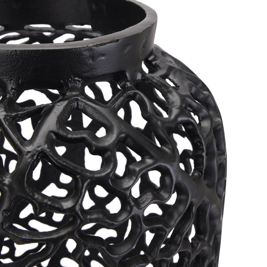 Black Cast Lattice Large Vase Luxury Home Decor Garden & Outdoor And Gifts