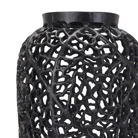 Black Cast Lattice Large Vase Luxury Home Decor Garden & Outdoor And Gifts