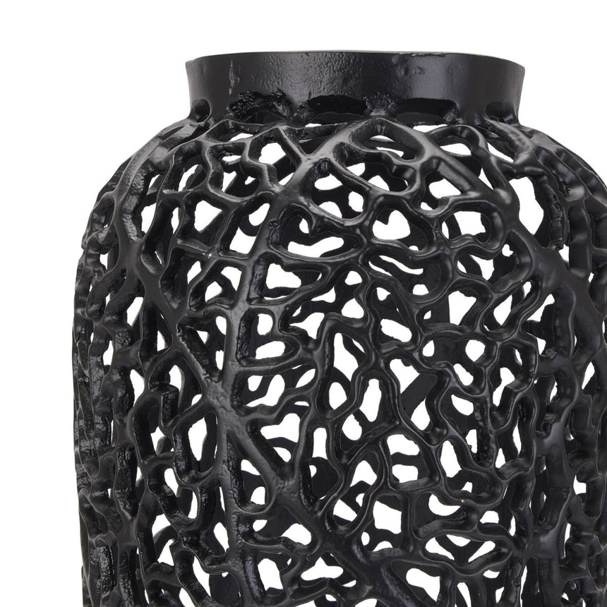 Black Cast Lattice Large Vase Luxury Home Decor Garden & Outdoor And Gifts