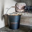 Black Kindling Bucket 30cm Luxury Home Decor Garden & Outdoor And Gifts