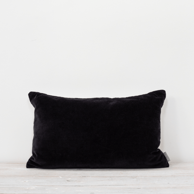 Black Sofa/Chair Cushion - 100% Cotton, Luxury Feather Pad, Modern Style, 30x50cm Quality Home Decor Garden & Outdoor Living and Gifts