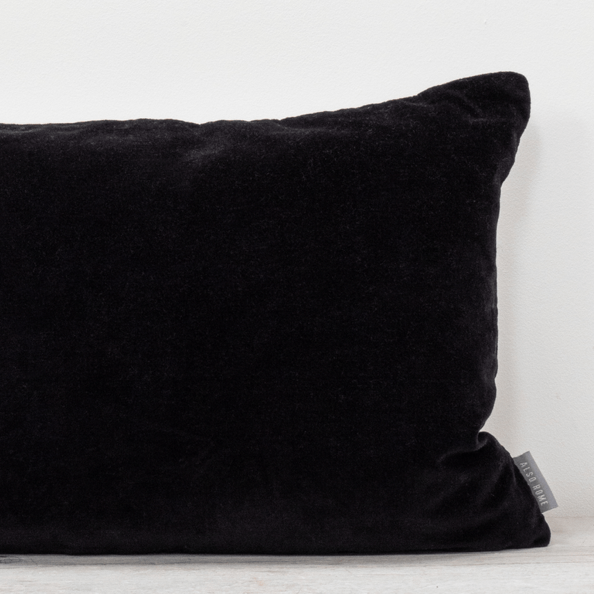 Black Sofa/Chair Cushion - 100% Cotton, Luxury Feather Pad, Modern Style, 30x50cm Quality Home Decor Garden & Outdoor Living and Gifts