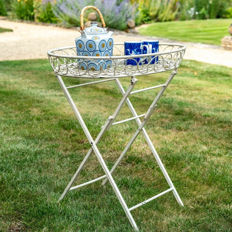 Blaisdon Cream Garden Butlers Occasional Table - Antique English Country Garden Style Quality Home Decor Garden & Outdoor Living and Gifts