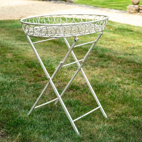 Blaisdon Cream Garden Butlers Occasional Table - Antique English Country Garden Style Quality Home Decor Garden & Outdoor Living and Gifts