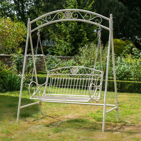 Blaisdon Cream Garden Swing Seat - Antique English Country Garden Style Quality Home Decor Garden & Outdoor Living and Gifts