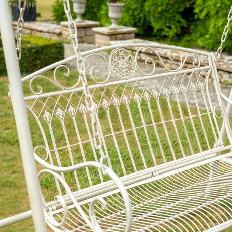Blaisdon Cream Garden Swing Seat - Antique English Country Garden Style Quality Home Decor Garden & Outdoor Living and Gifts