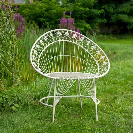 Blaisdon Cream Outdoor High Back Garden Chair - Antique English Country Garden Style Quality Home Decor Garden & Outdoor Living and Gifts