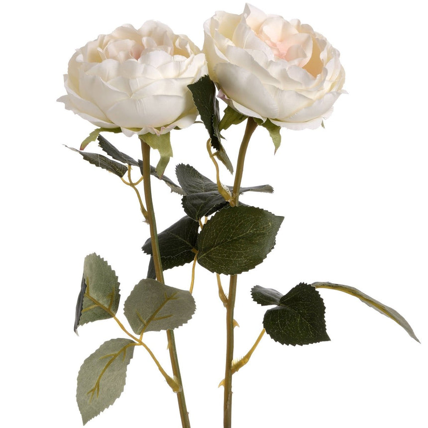 Blush Garden Rose - Realistic Artificial Flower Single Stem Luxury Home Decor Garden & Outdoor And Gifts