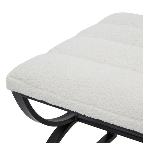 Boucle Ribbed Footstool - Foot Rests & Stools Luxury Home Decor Garden & Outdoor And Gifts