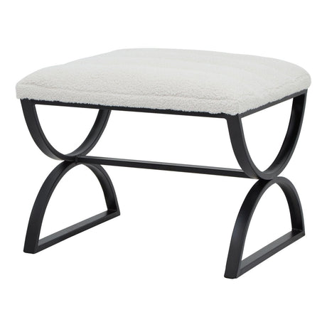Boucle Ribbed Footstool - Foot Rests & Stools Luxury Home Decor Garden & Outdoor And Gifts