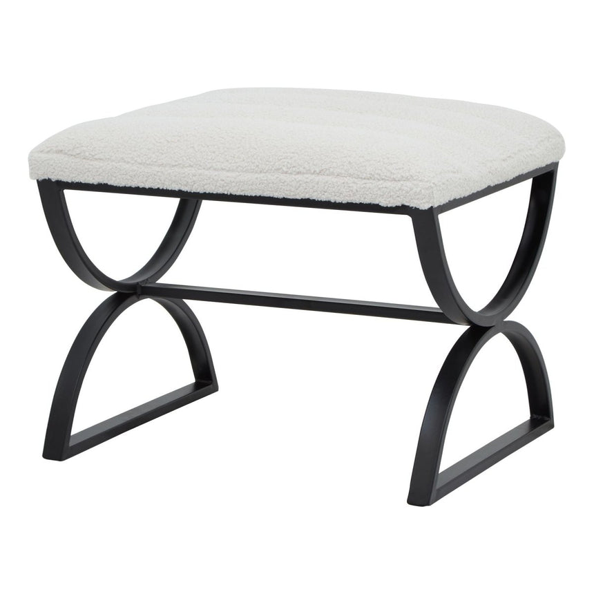 Boucle Ribbed Footstool - Foot Rests & Stools Luxury Home Decor Garden & Outdoor And Gifts