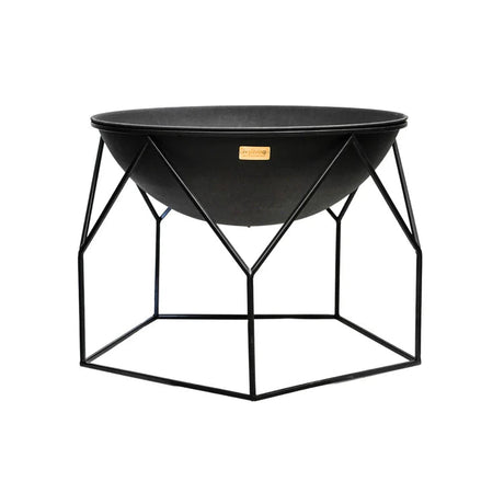 Buckingham Large Garden Fire Pit Black Metal - Geometric Design, UV Stable, Frost Resistant Quality Home Decor Garden & Outdoor Living and Gifts