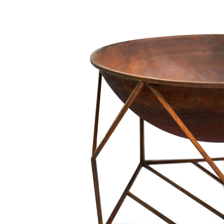 Buckingham Large Garden Fire Pit Rust Finish - Geometric Design, UV Stable, Frost Resistant Quality Home Decor Garden & Outdoor Living and Gifts