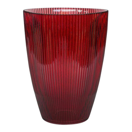 Burgundy Ribbed Tall Vase H24.5Cm W18Cm Luxury Home Decor Garden & Outdoor And Gifts
