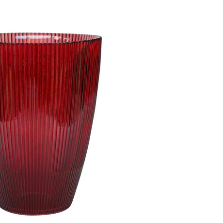 Burgundy Ribbed Tall Vase H24.5Cm W18Cm Luxury Home Decor Garden & Outdoor And Gifts