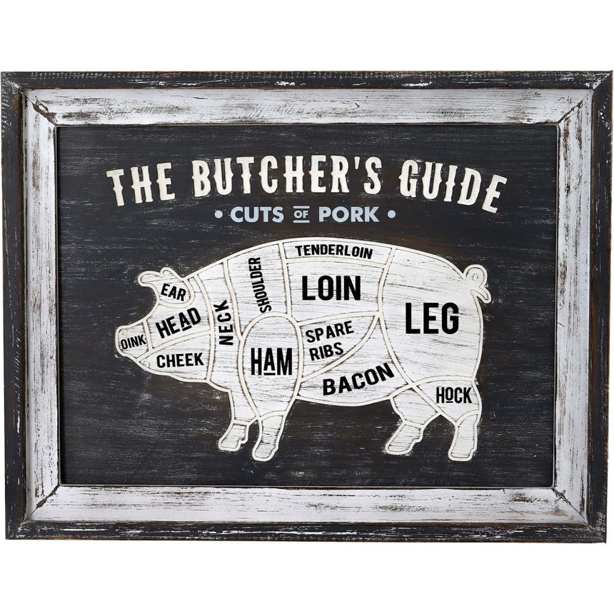 Butchers Cuts Pork Wall Plaque Luxury Home Decor Garden & Outdoor And Gifts