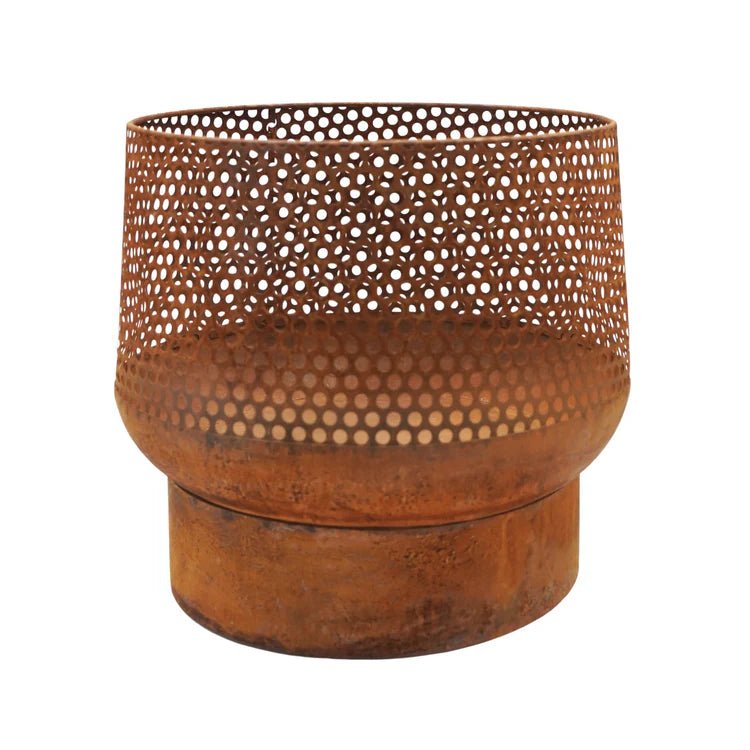 Buttermere Small Outdoor Garden Fire Pit/Bowl Rust Finish - Metal, Frost Resistant, UV Stable Quality Home Decor Garden & Outdoor Living and Gifts