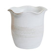 Camellia Indoor Planter White Ceramic - Scalloped Edge, Waterproof, Handfinished Quality Home Decor Garden & Outdoor Living and Gifts