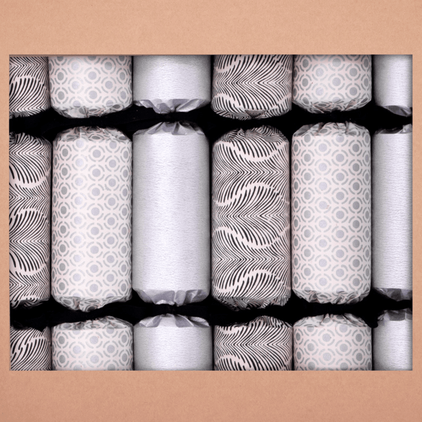 Chic Monochrome Black & White Christmas Crackers – 13in Set of 6 | Decor Sanctuary Quality Home Decor Garden & Outdoor Living and Gifts