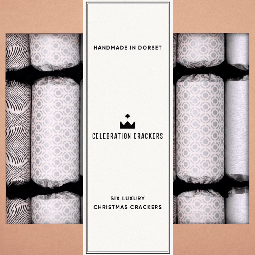 Chic Monochrome Black & White Christmas Crackers – 13in Set of 6 | Decor Sanctuary Quality Home Decor Garden & Outdoor Living and Gifts