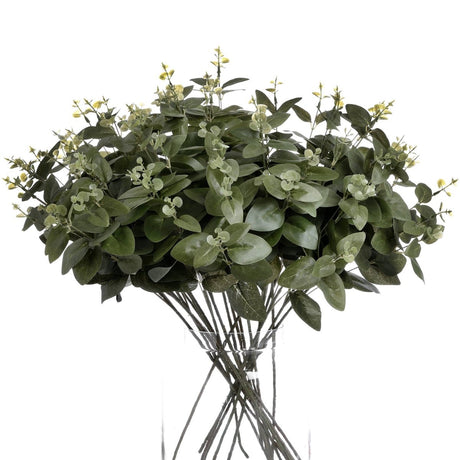 Cineraria Eucalyptus Spray - Realistic Artificial Flower Single Stem Luxury Home Decor Garden & Outdoor And Gifts