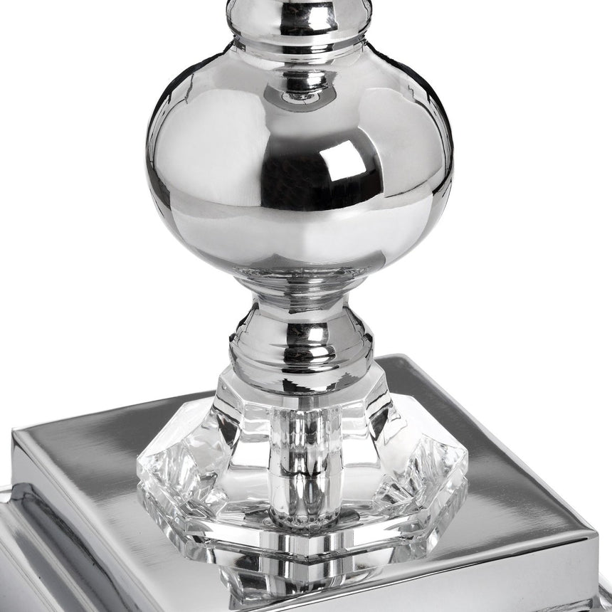 Classic Milan Silver Chrome Table Lamp & Shade - Stylish Table Lamps UK Luxury Home Decor Garden & Outdoor And Gifts