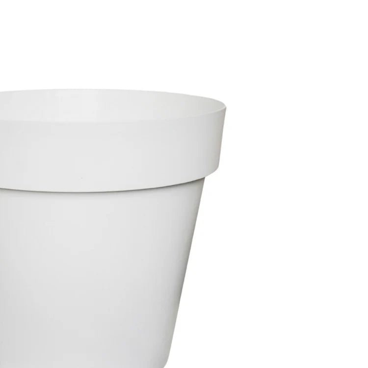 Cleo Outdoor Planter White w/Wheels - Frost Resistant Built - in Drainage 100% Recyclable Quality Home Decor Garden & Outdoor Living and Gifts