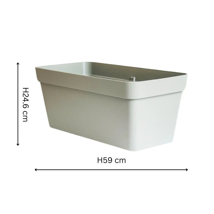 Cleo Outdoor Rectangle Planter Sage Green w/Wheels - Frost Resistant, Built - in Drainage Quality Home Decor Garden & Outdoor Living and Gifts