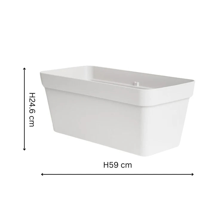 Cleo Outdoor Rectangle Planter White - Frost Resistant Built - in Drainage Quality Home Decor Garden & Outdoor Living and Gifts