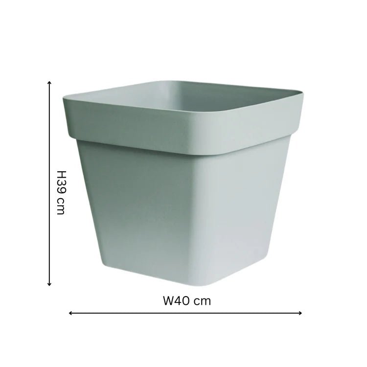 Cleo Outdoor Square Planter Sage Green w/Wheels - Frost Resistant, Built - in Drainage Quality Home Decor Garden & Outdoor Living and Gifts