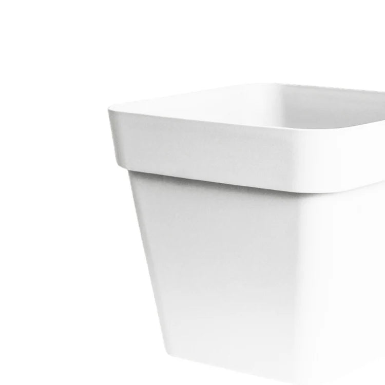 Cleo Outdoor Square Planter White w/Wheels - Frost Resistant Built - in Drainage Quality Home Decor Garden & Outdoor Living and Gifts
