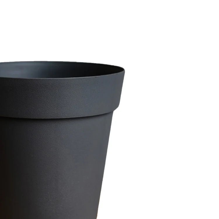 Cleo Outdoor Vase/High Planter Black w/Wheels - Tall Large, Built - in Drainage, 100% Recyclable Quality Home Decor Garden & Outdoor Living and Gifts