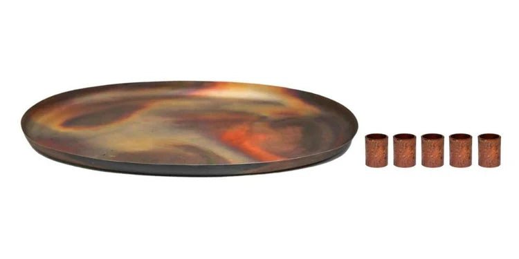 Copper Oval Centrepiece Metal with Magnetic Candle Holders Quality Home Decor Garden & Outdoor Living and Gifts