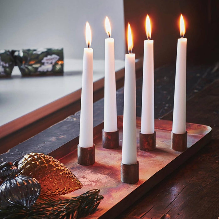 Copper Rectangle Centrepiece Metal with Magnetic Candle Holders H2.5Cm W60cm D20Cm Luxury Home Decor Garden & Outdoor And Gifts