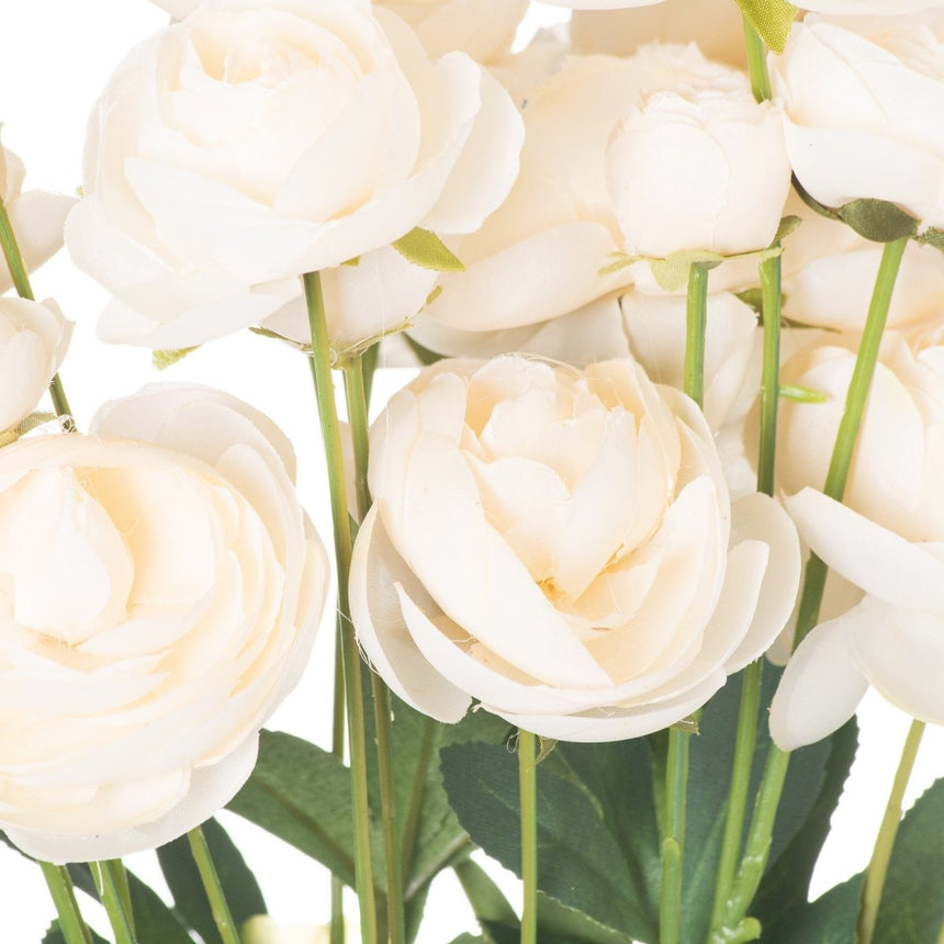 Cream Ranunculus - Realistic Artificial Flower Single Stem Luxury Home Decor Garden & Outdoor And Gifts