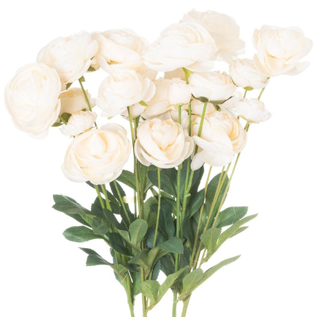 Cream Ranunculus - Realistic Artificial Flower Single Stem Luxury Home Decor Garden & Outdoor And Gifts