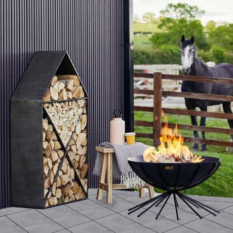 Dakota Fire Pit/Bowl Black Metal - Frost Resistant UV Stable Quality Home Decor Garden & Outdoor Living and Gifts