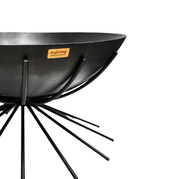 Dakota Fire Pit/Bowl Black Metal - Frost Resistant UV Stable Quality Home Decor Garden & Outdoor Living and Gifts