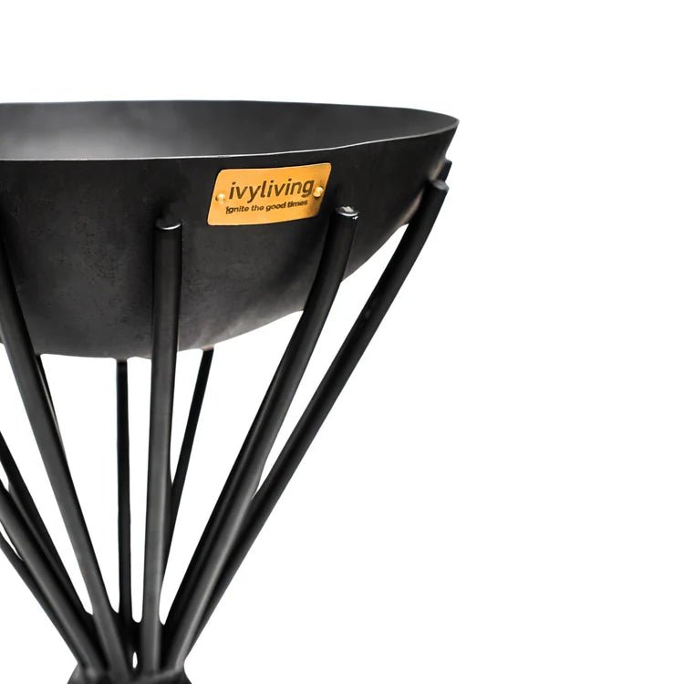 Dakota Large Garden Fire Pit/Bowl Black Metal - Frost Resistant UV Stable Quality Home Decor Garden & Outdoor Living and Gifts